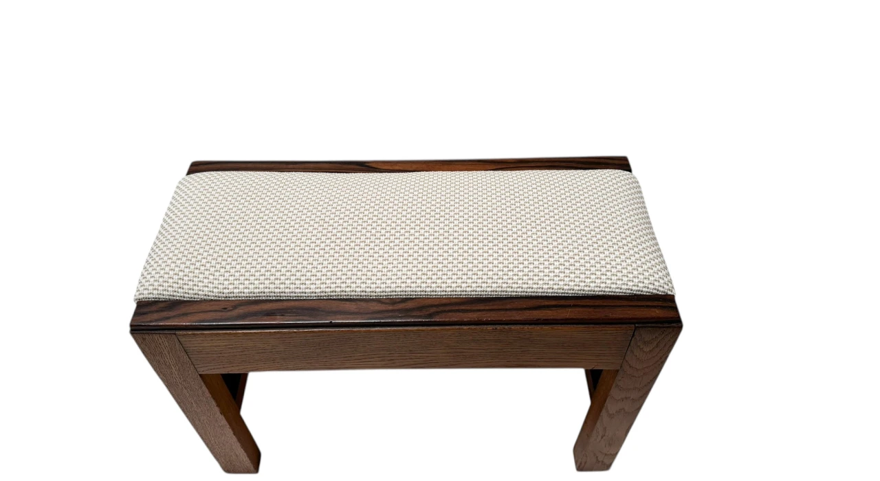 Art Deco Modernist Stool with De Ploeg fabric, 1920s